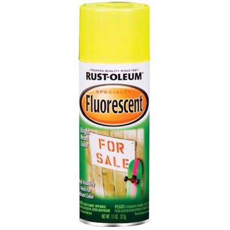 11 Oz Fluorescent Yellow Fluorescents Spray Paint, 6PK